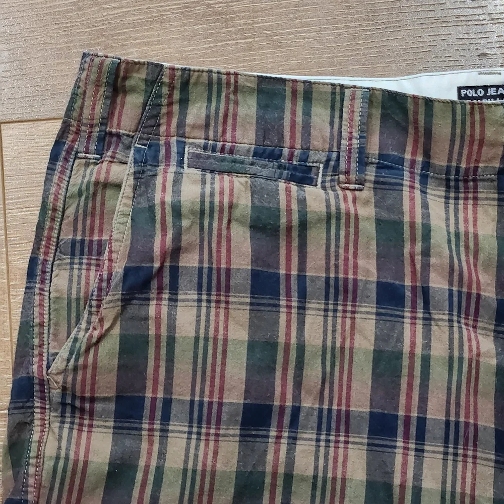 Vtg Polo Jeans Ralph Lauren men's plaid shorts sz 36 retrocore preppy normcore
